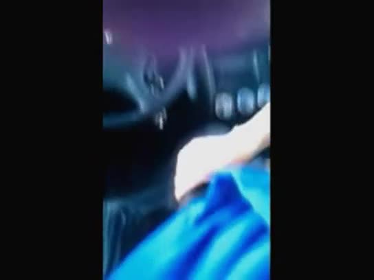 Beautiful white girl sucking black dick in a car