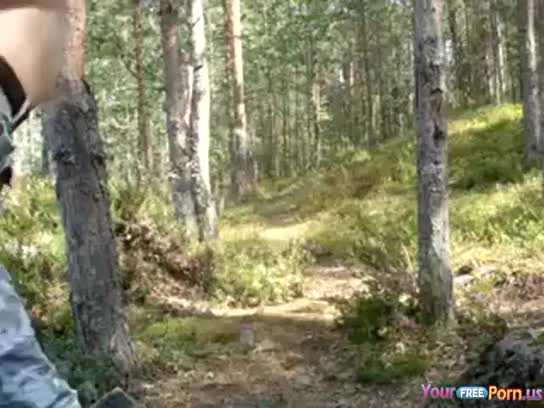 Couple surprise in the forest